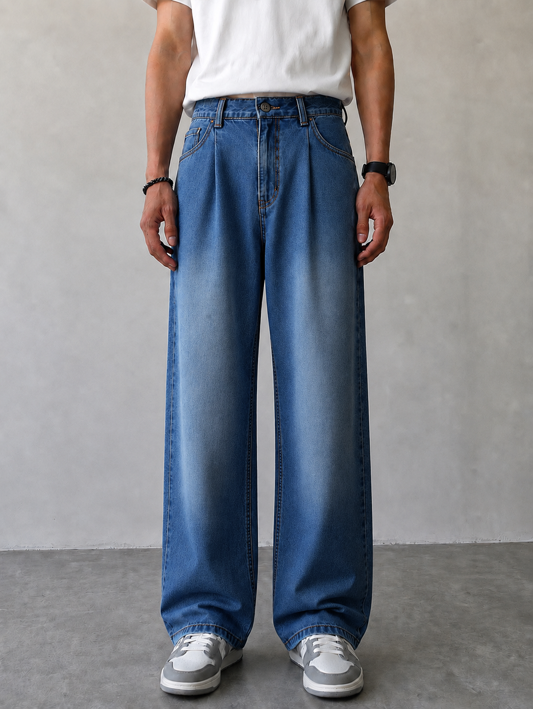 Pleat Game Baggy Jeans