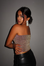 Glitter Glow Corset Tube Top