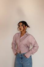 Boyfriend Oversized Tie Up Shirt