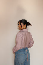 Boyfriend Oversized Tie Up Shirt