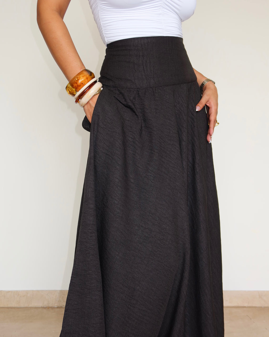 Soft Gathered Maxi Skirt