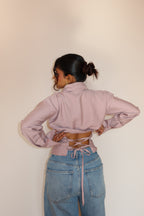 Boyfriend Oversized Tie Up Shirt