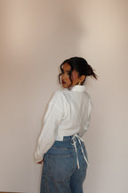 Boyfriend Oversized Tie Up Shirt