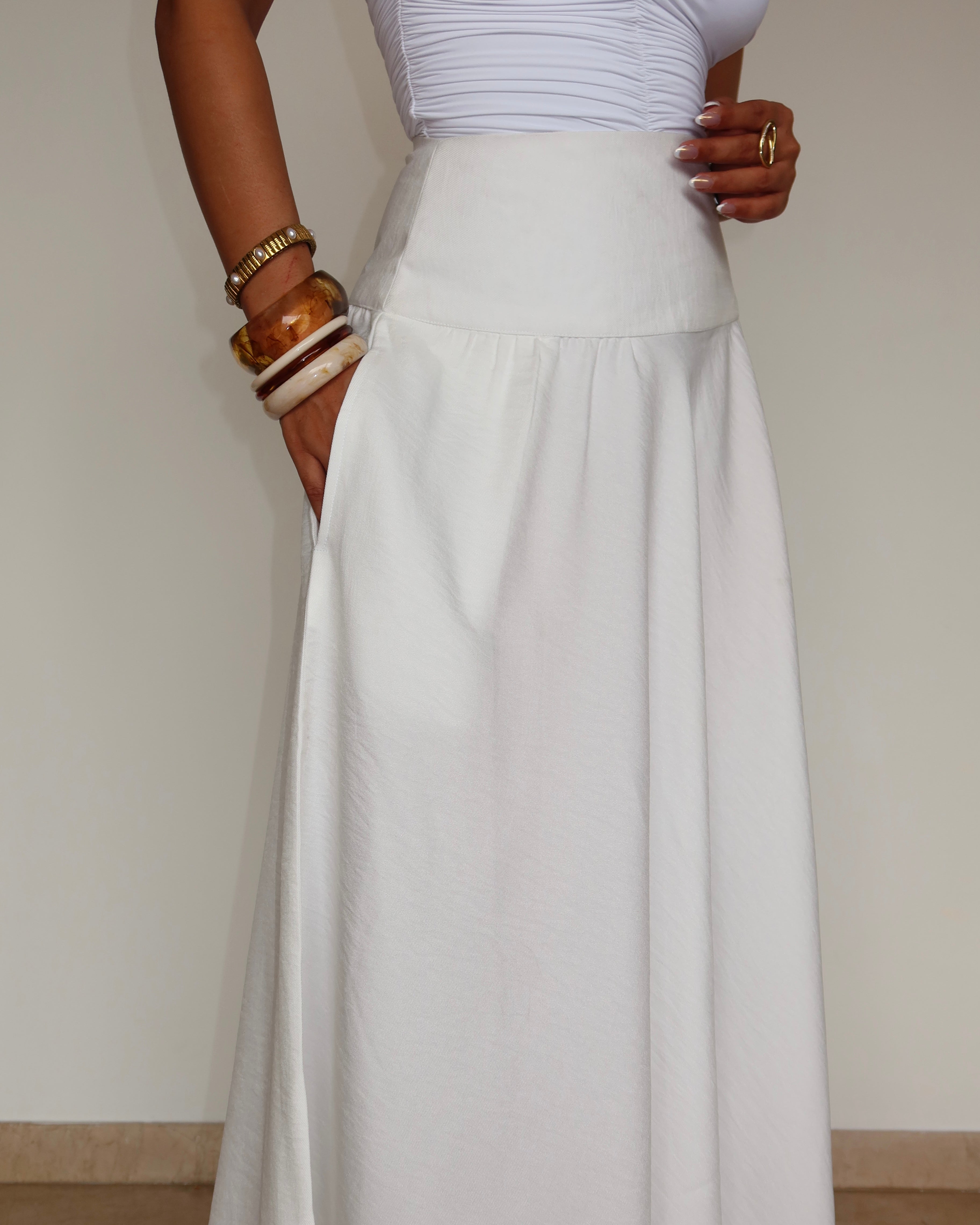 Soft Gathered Maxi Skirt