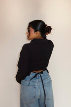 Boyfriend Oversized Tie Up Shirt