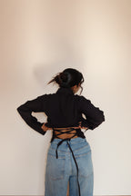 Boyfriend Oversized Tie Up Shirt