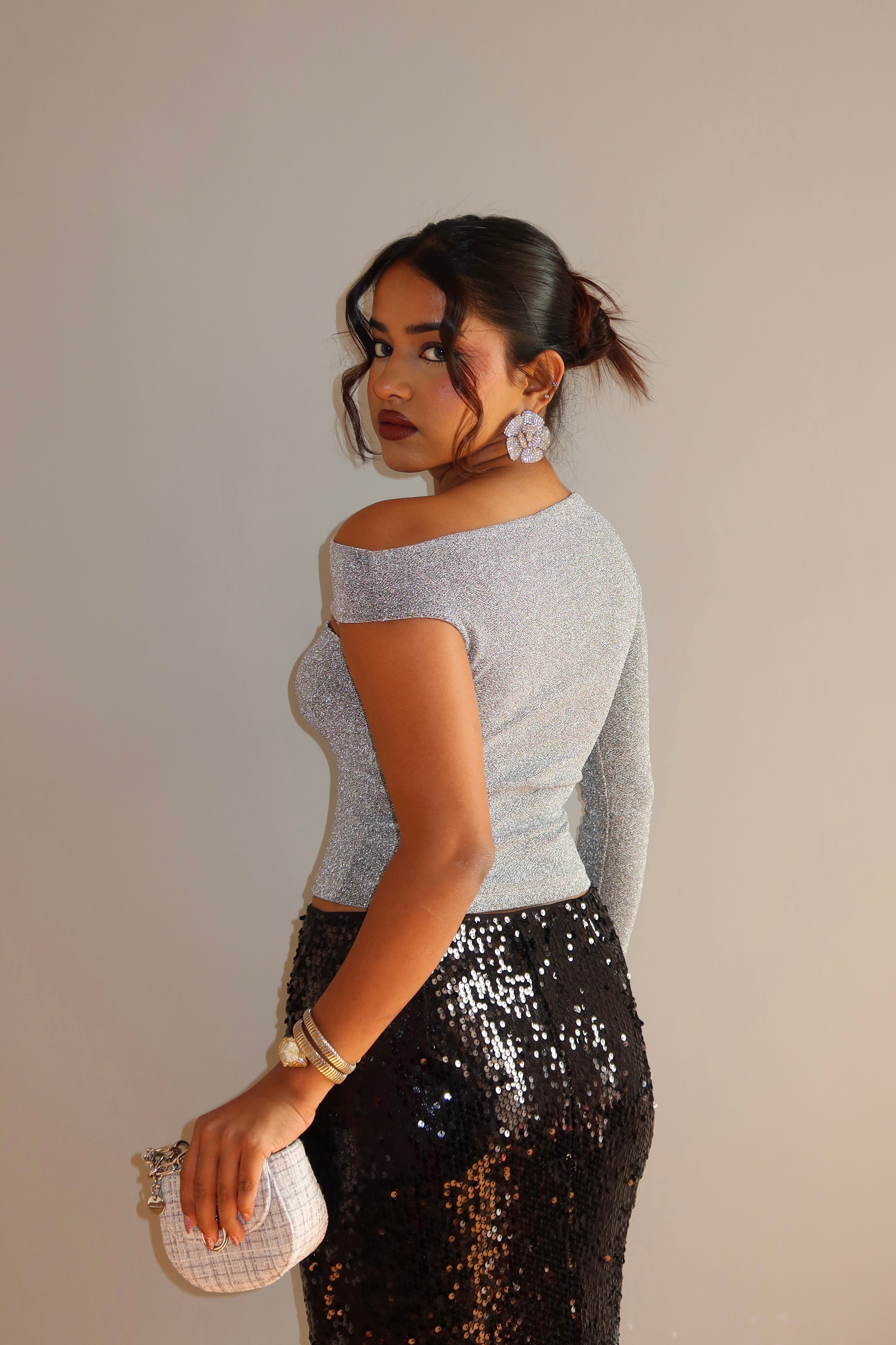 Sparkline Off-Shoulder Top