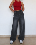 Black Manner Edge Baggy Jeans
