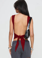 Babe Open Back Tie Top