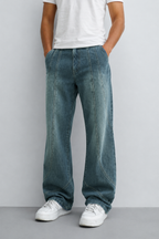 Rolling Panel Loose Straight Fit Jeans