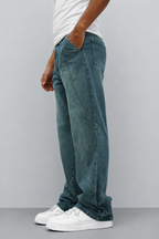 Rolling Panel Loose Straight Fit Jeans