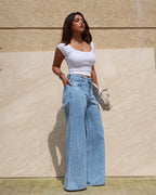 Malibu Blue Fade Wide Jeans