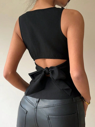 Peek and Tie Backless Top