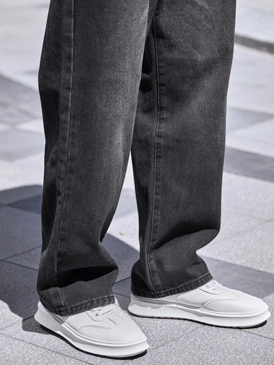 Charcoal Raw Wash Baggy Fit Jeans