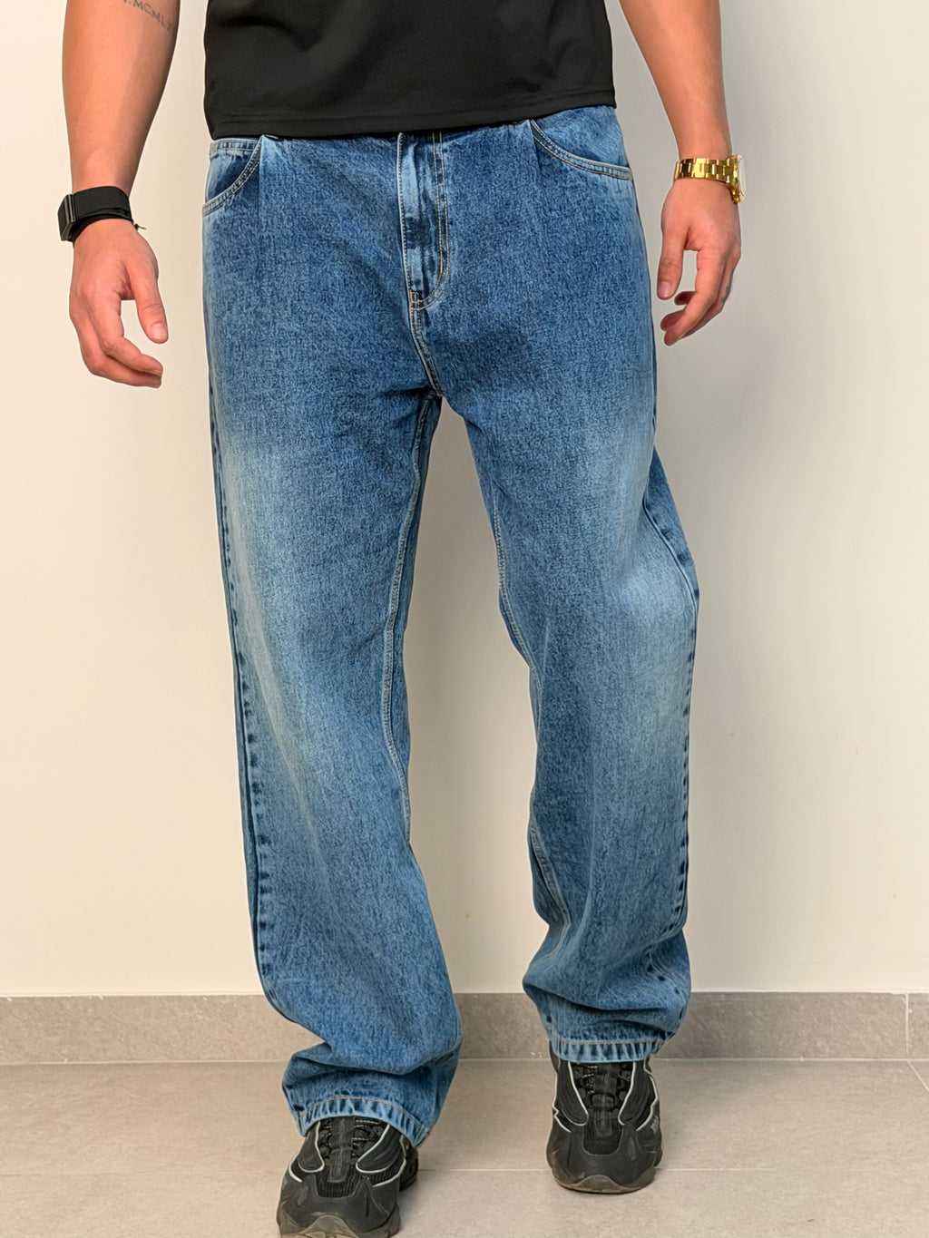 Pleat Game Baggy Jeans