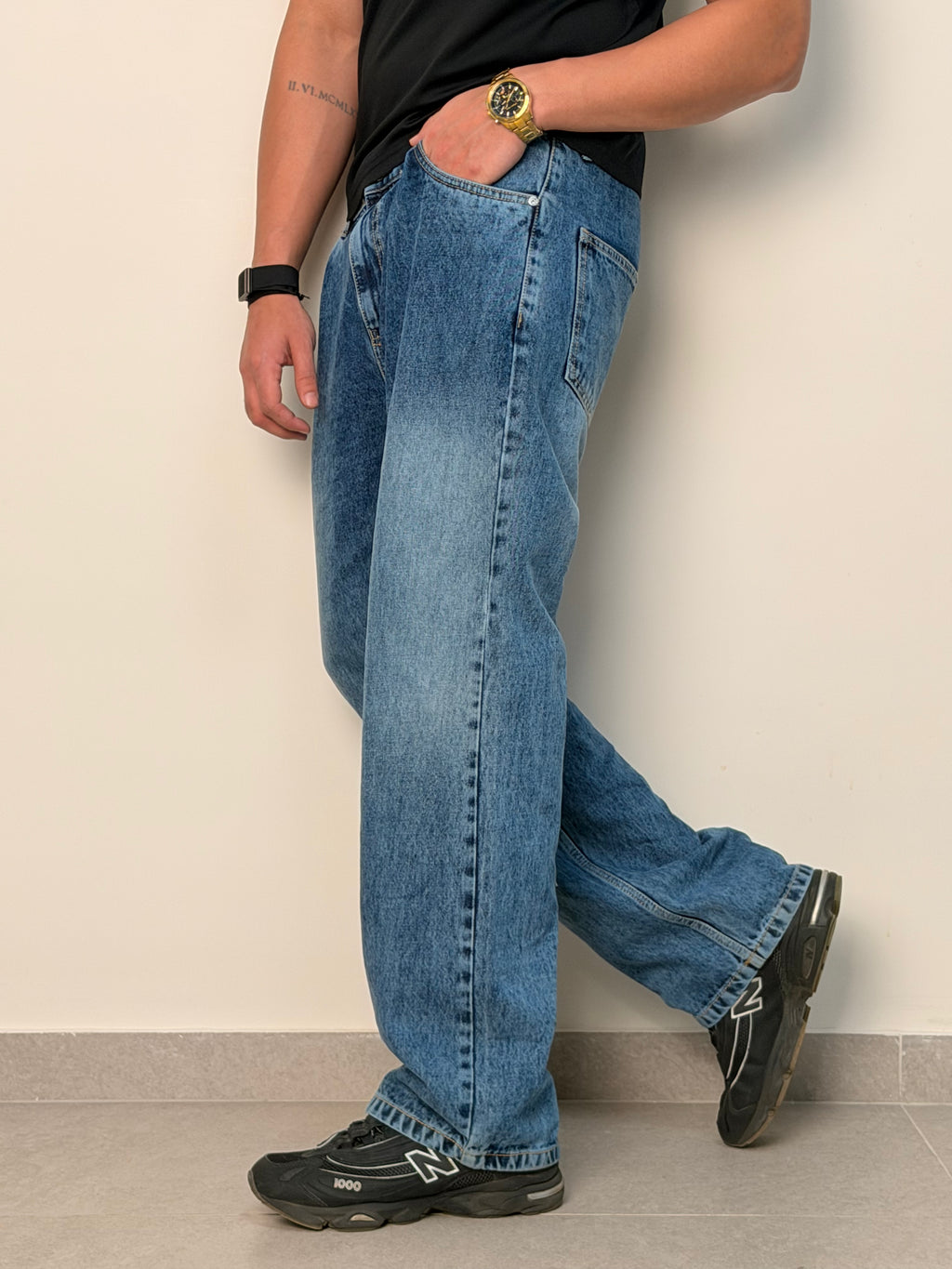 Pleat Game Baggy Jeans