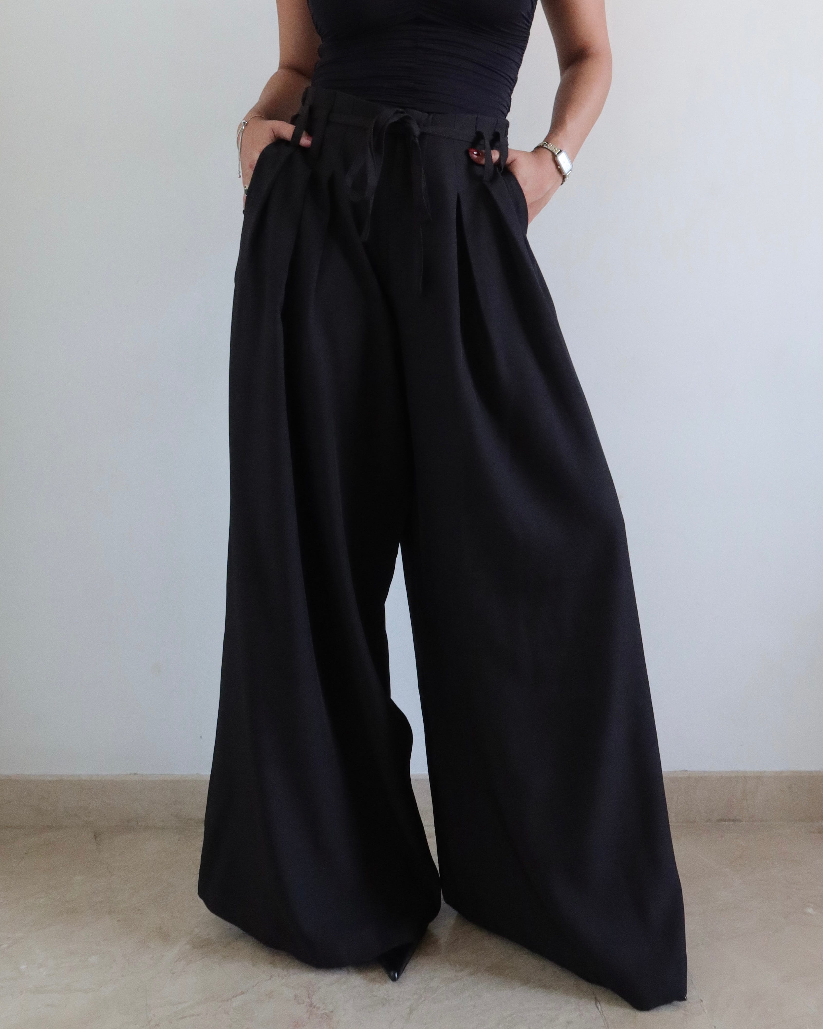 French Flow Pleated Wide Leg Pants