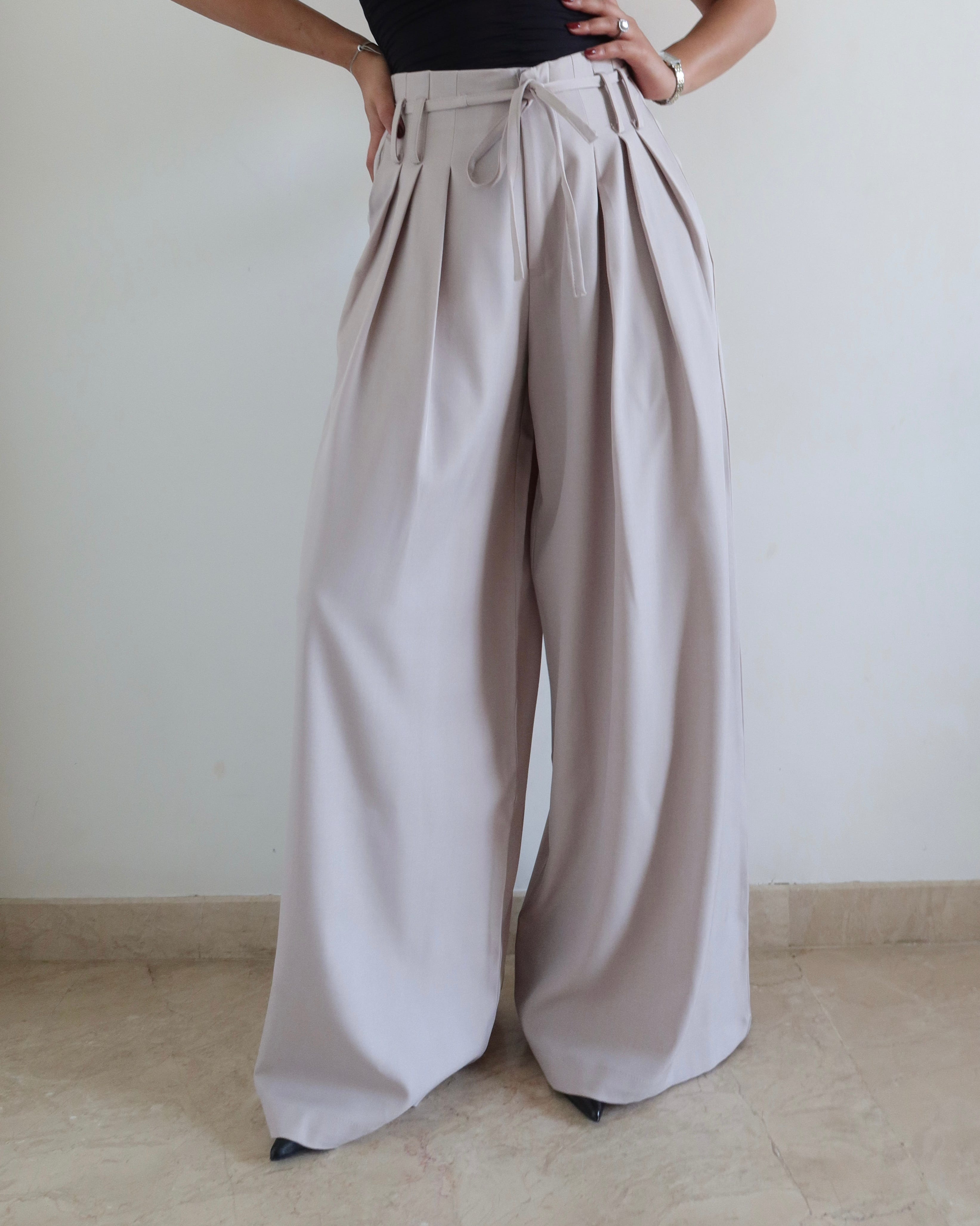 French Flow Pleated Wide Leg Pants