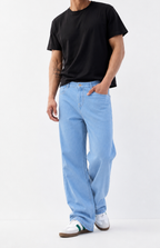 Slate Blue Baggy Fit Rigid Jeans