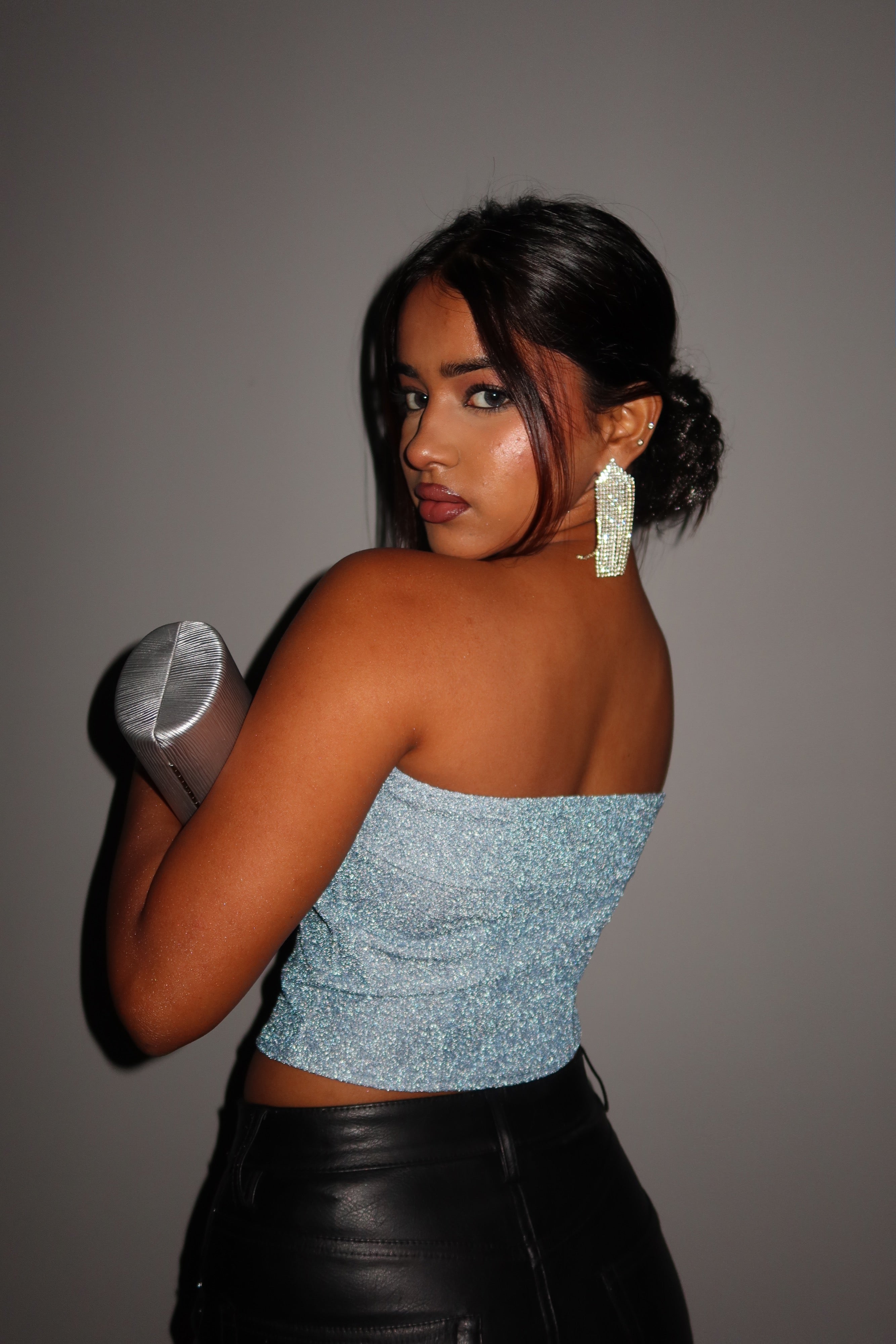 Glitter Glow Corset Tube Top