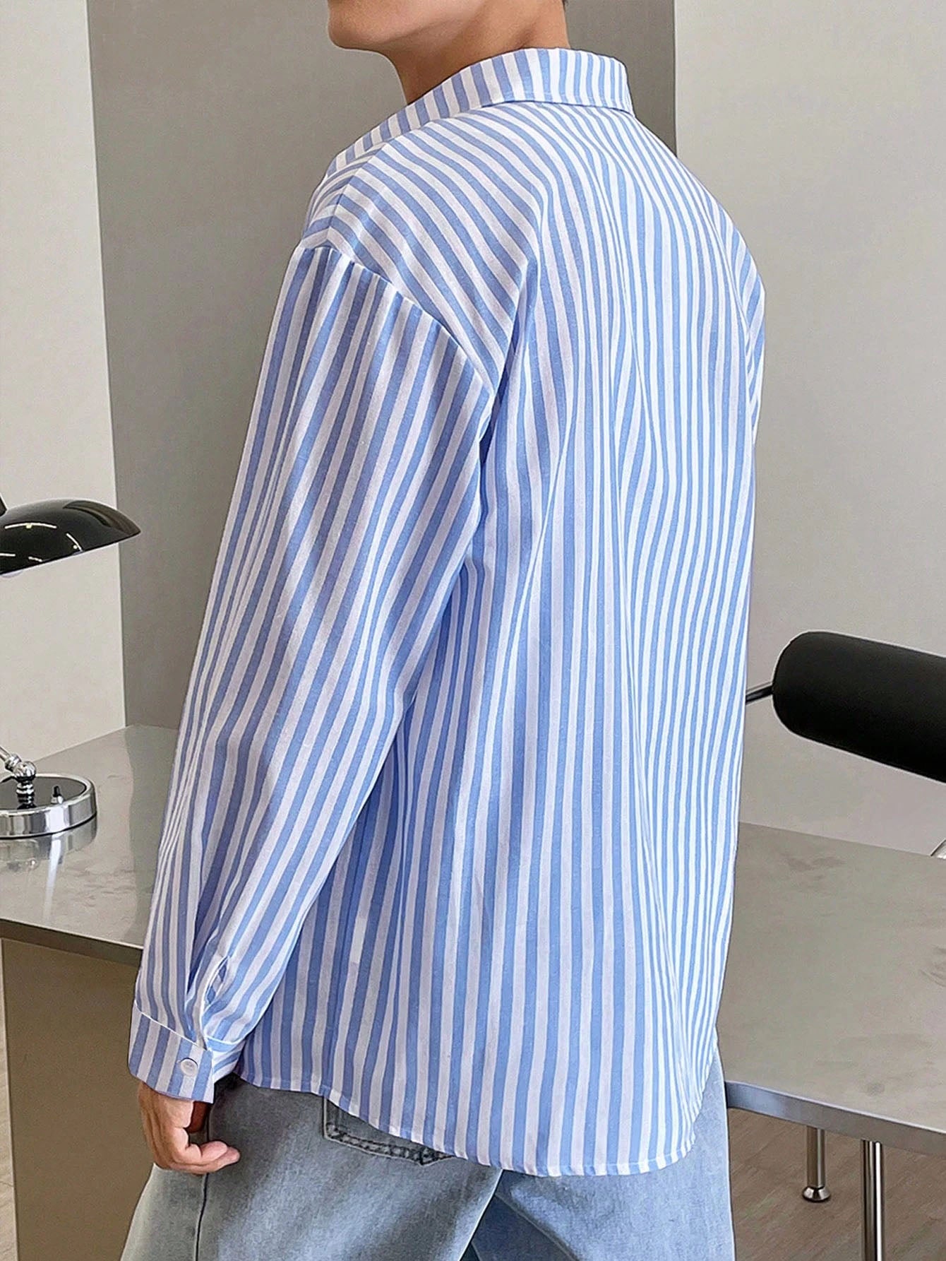 Modern Stripe Collared Shirt