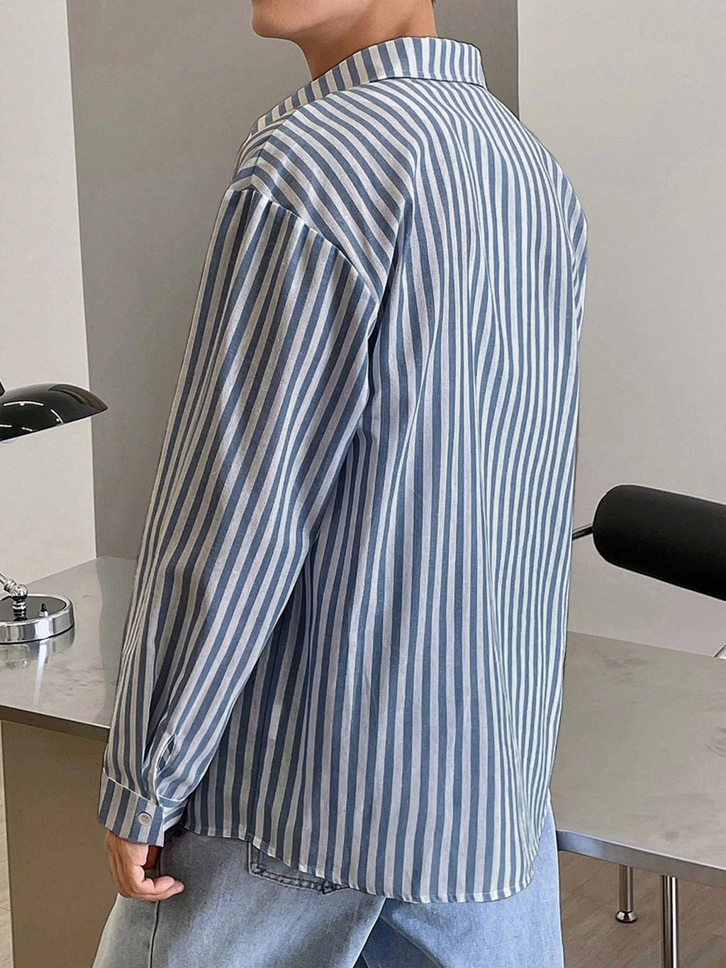 Modern Stripe Collared Shirt