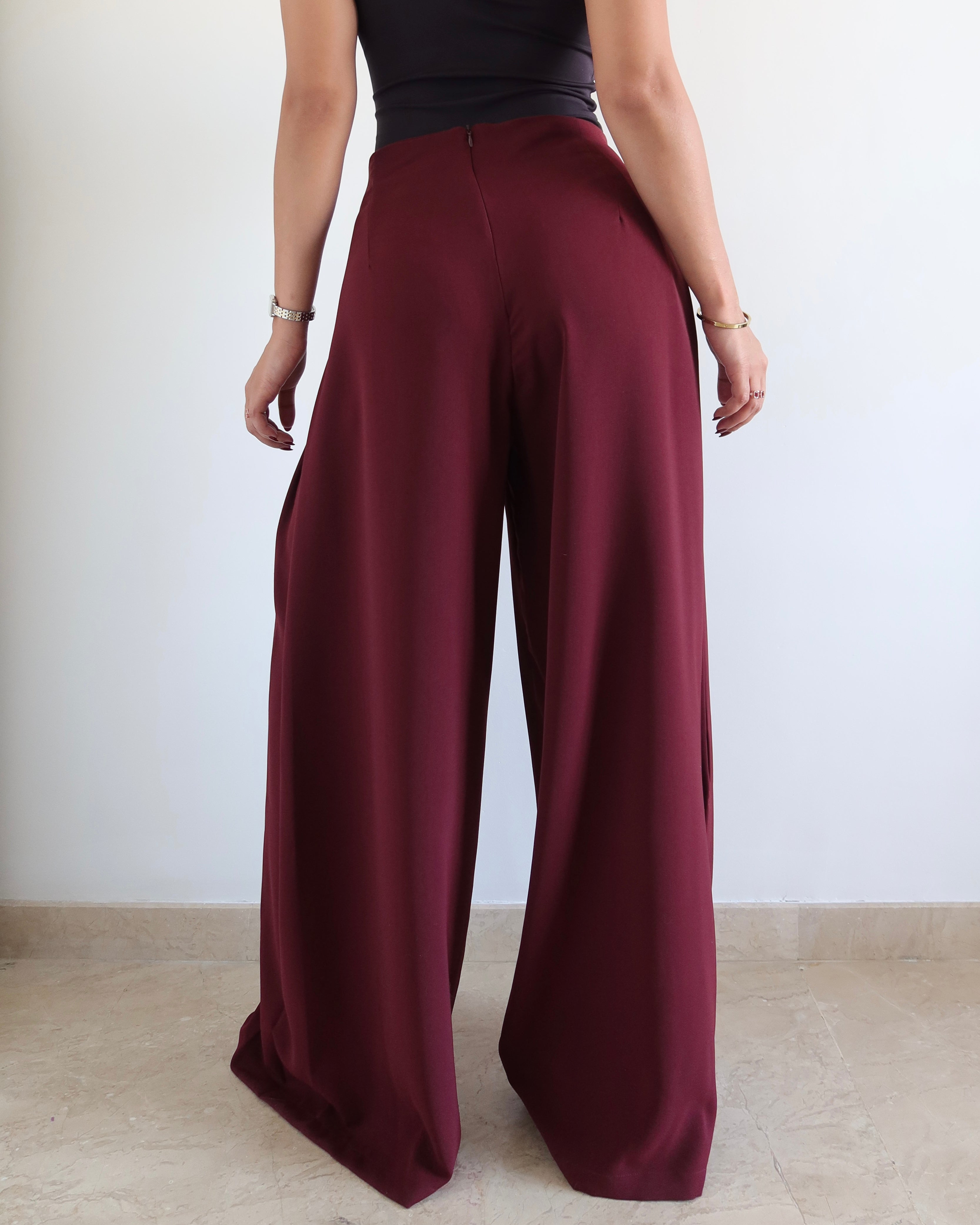 Soft Structure Side Draped Trousers