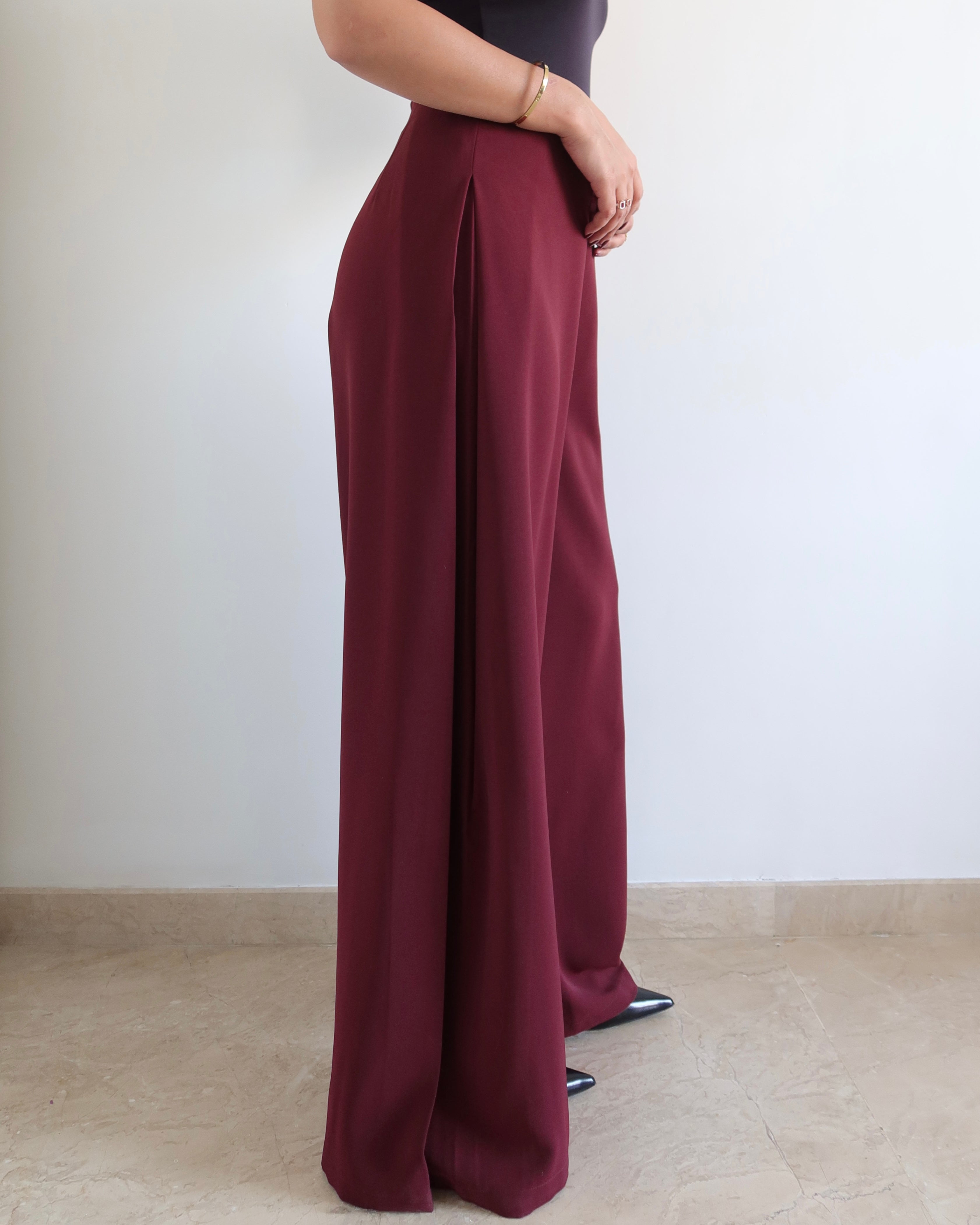 Soft Structure Side Draped Trousers