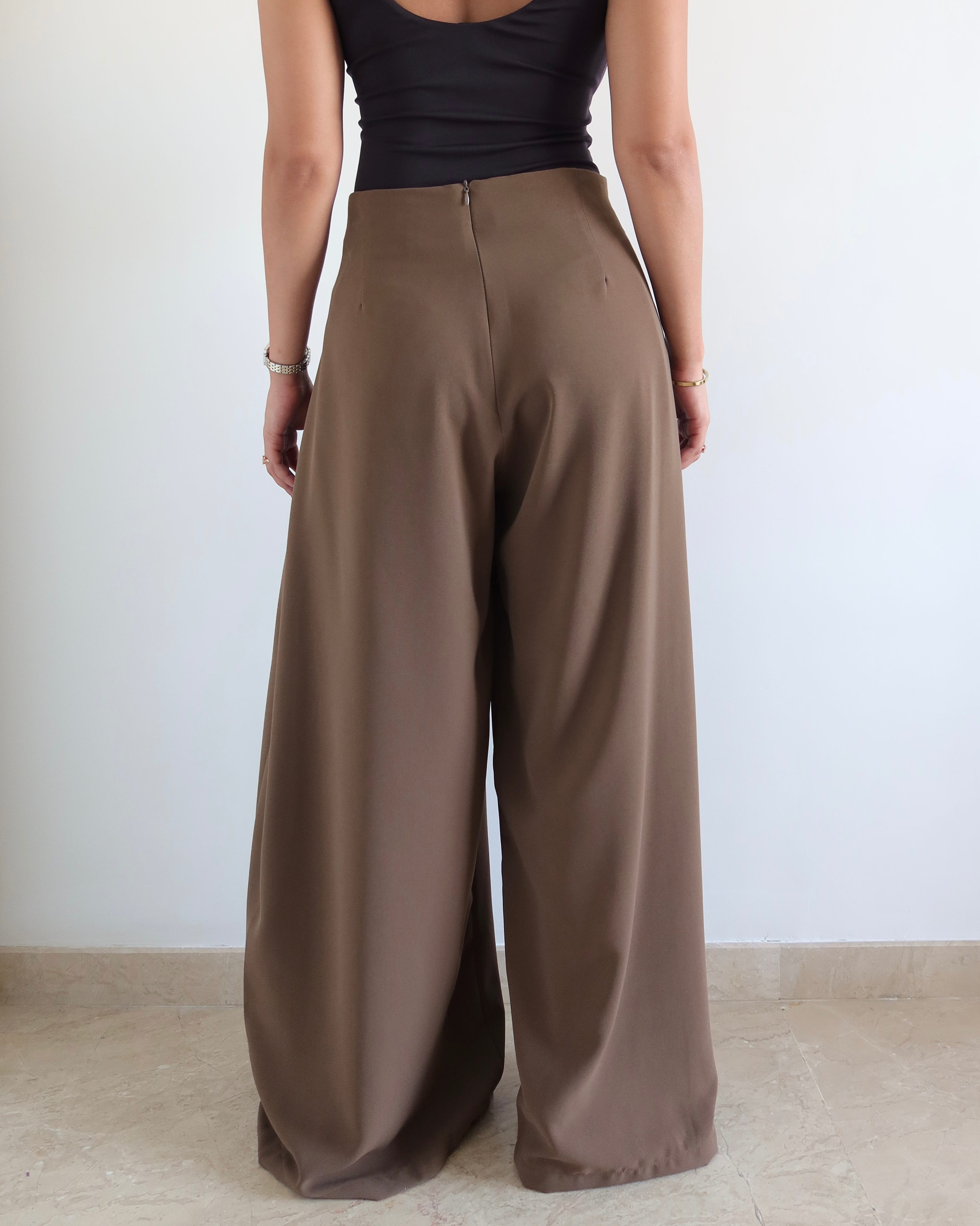 Soft Structure Side Draped Trousers