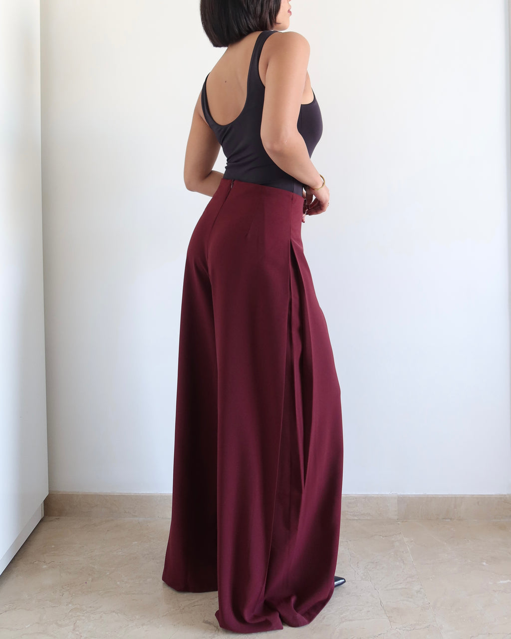 Soft Structure Side Draped Trousers