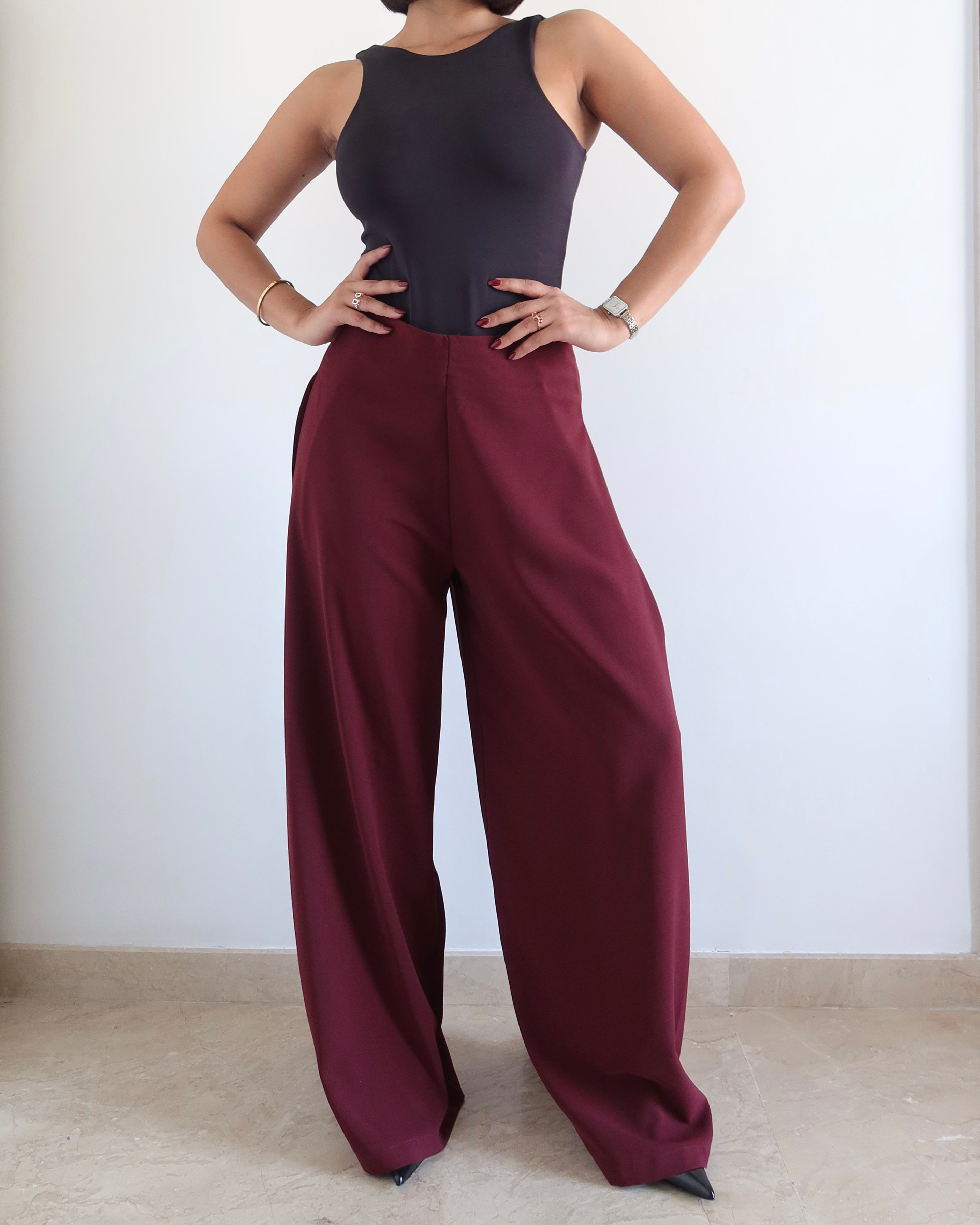 Soft Structure Side Draped Trousers