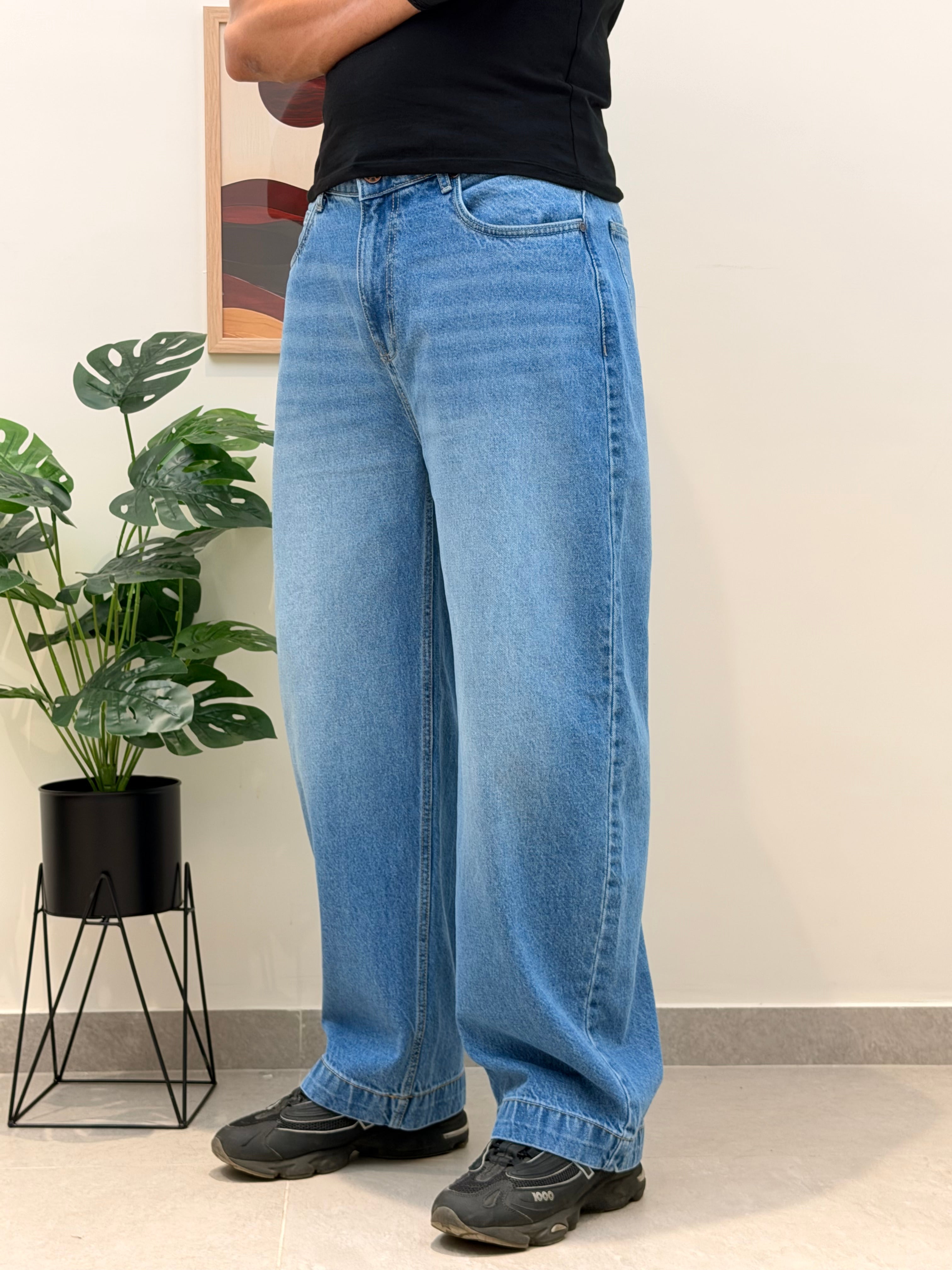 Glitch Blue Japan Baggy Jeans