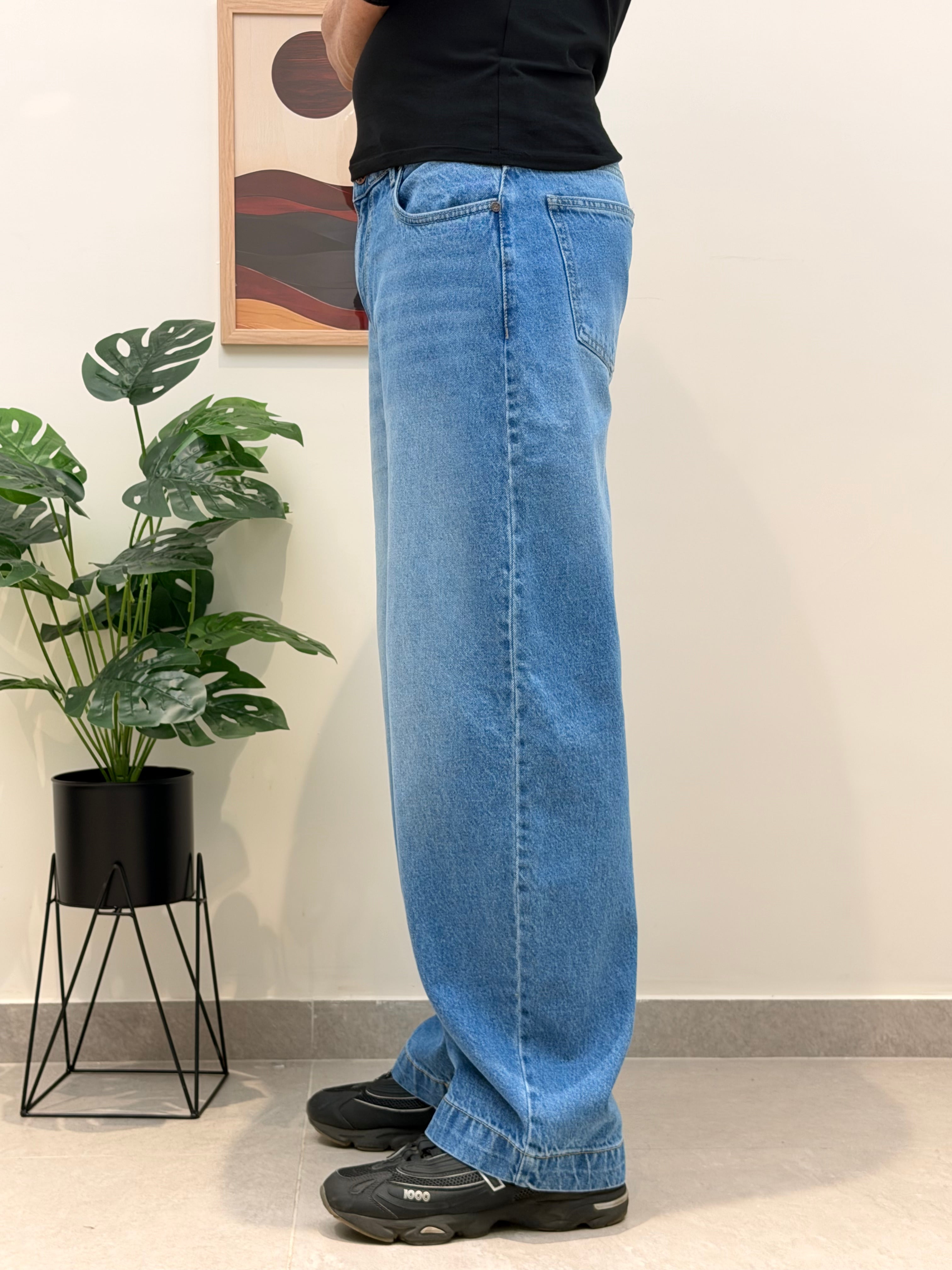 Glitch Blue Japan Baggy Jeans