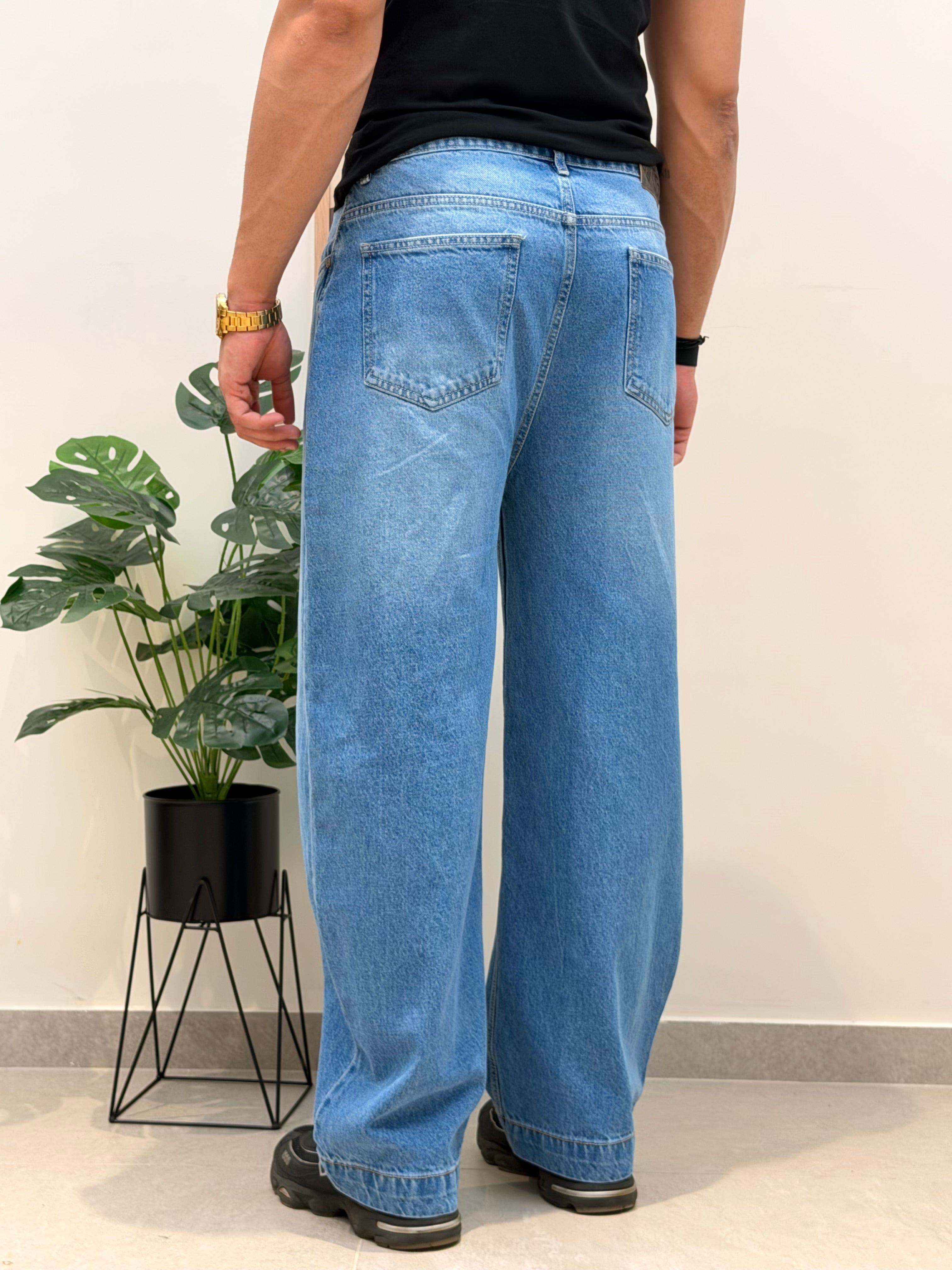 Glitch Blue Japan Baggy Jeans