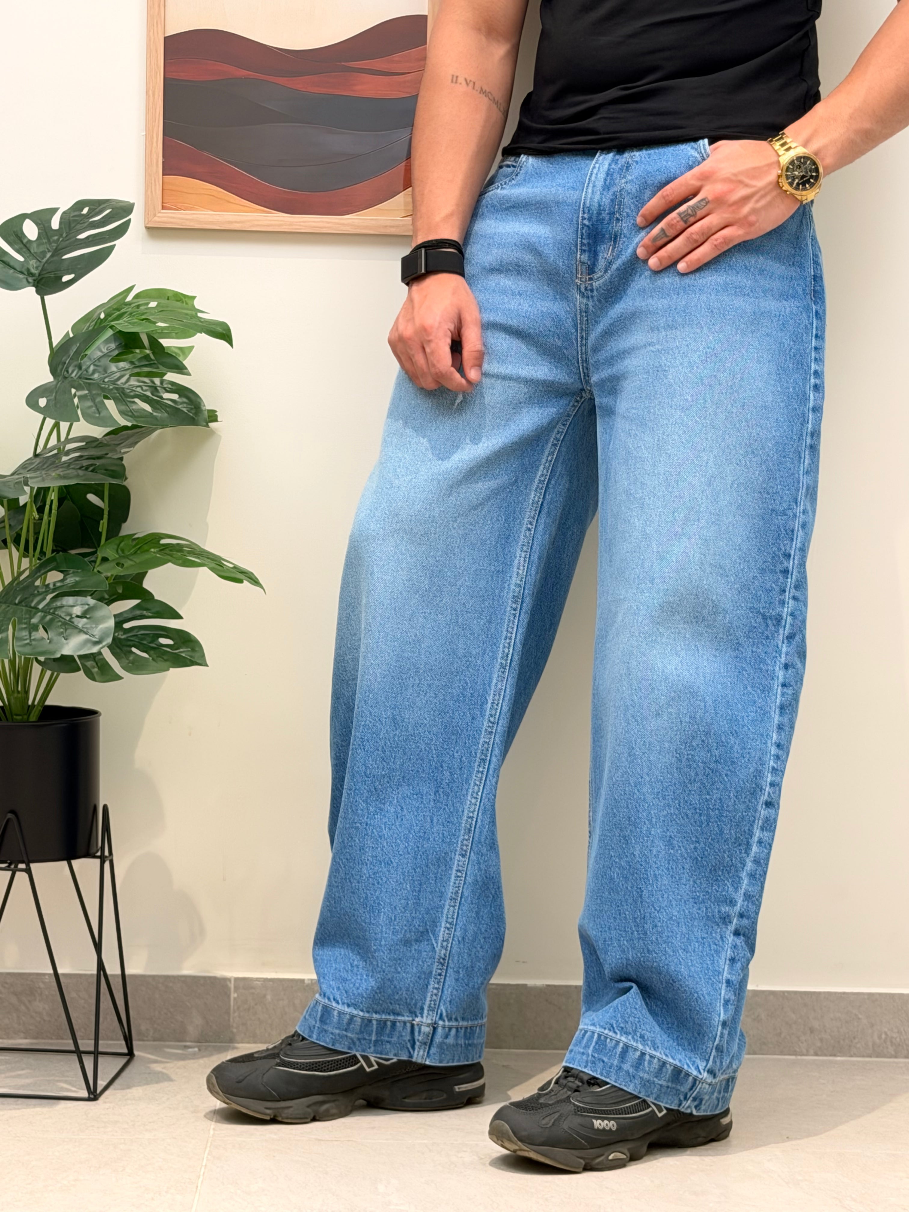 Glitch Blue Japan Baggy Jeans