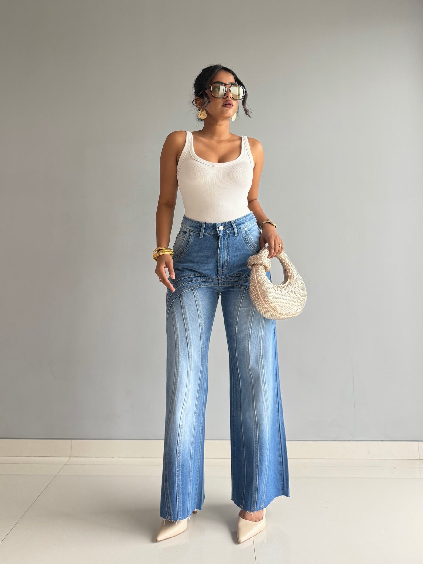Pannel Play Wide Leg Jeans