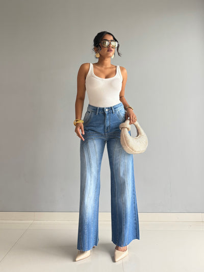 Pannel Play Wide Leg Jeans