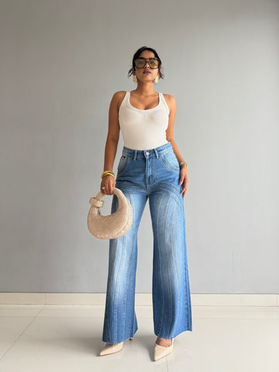 Pannel Play Wide Leg Jeans