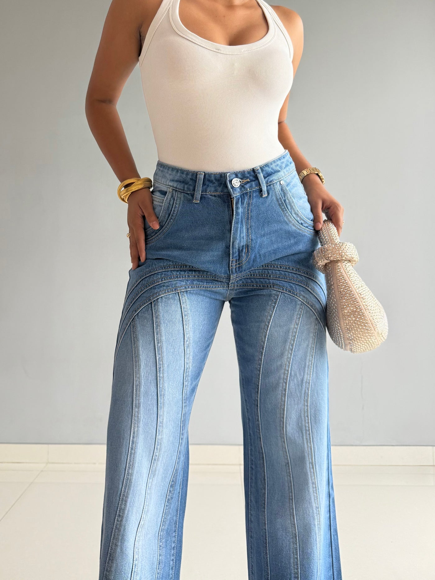 Pannel Play Wide Leg Jeans