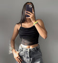 Ruched Mesh Crop Top