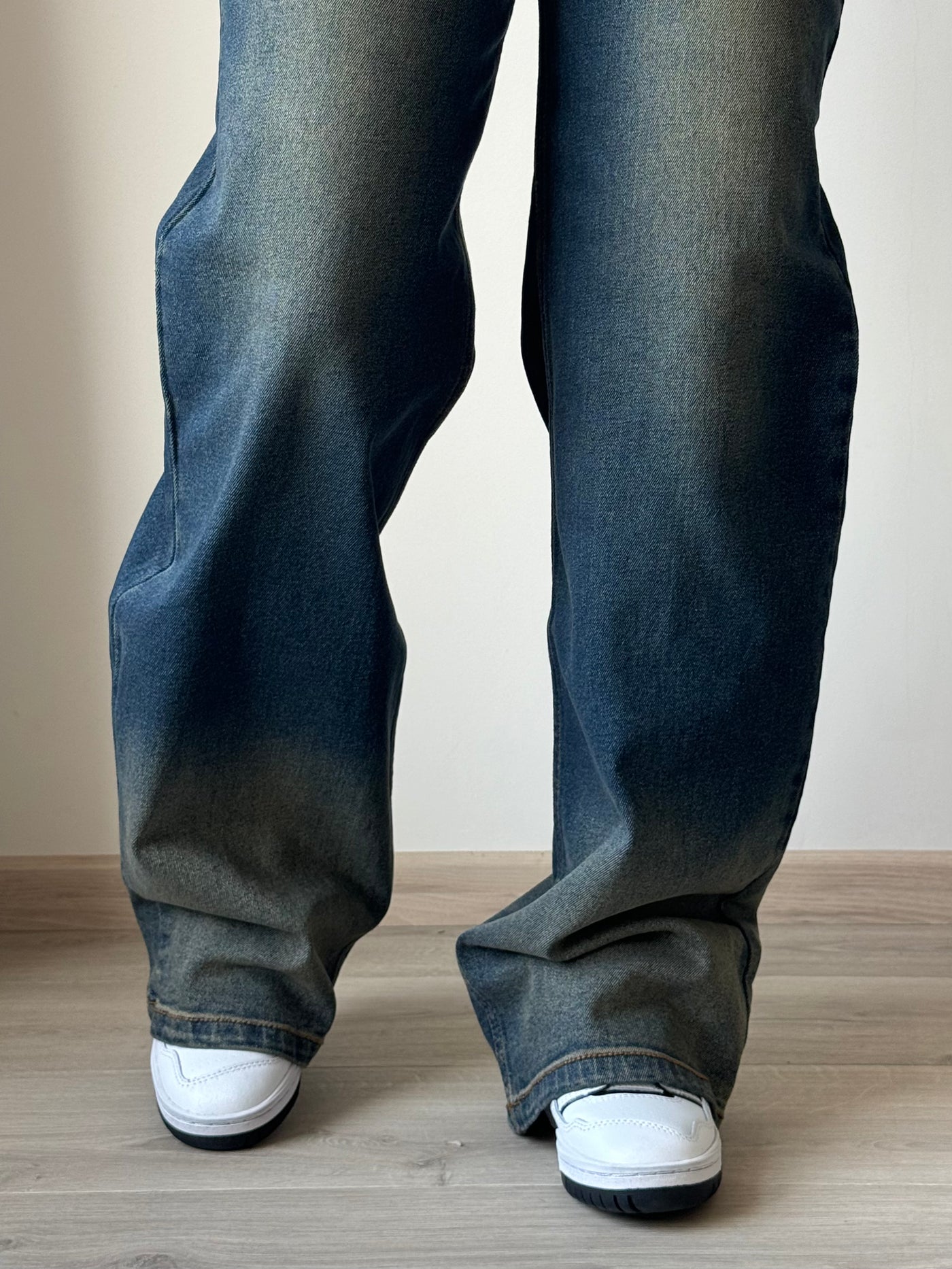 Sun-Burst Blue Wide Leg Jeans