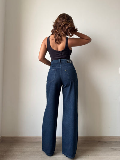 Deep Night Blue Wide Leg Jeans