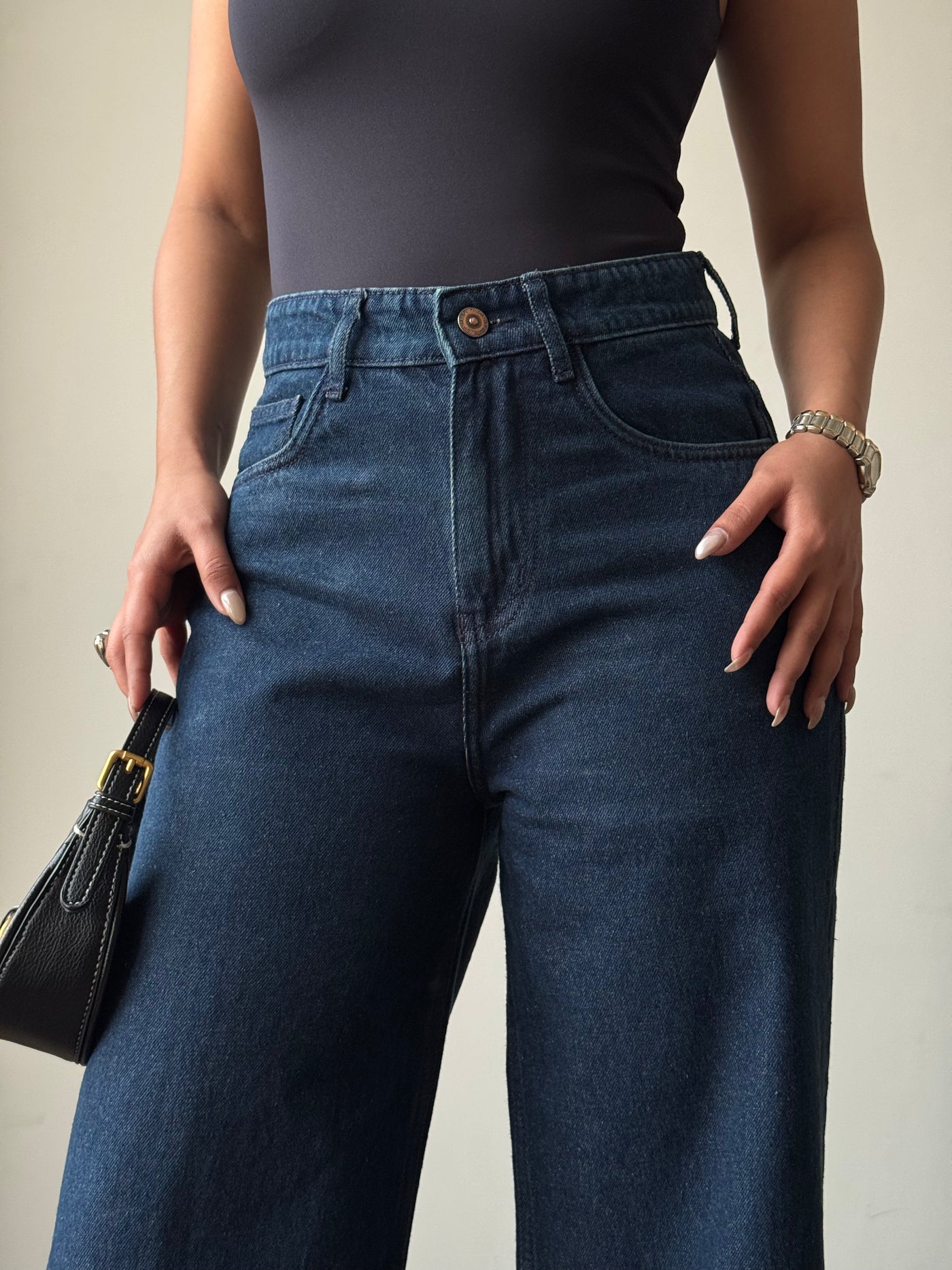 Deep Night Blue Wide Leg Jeans