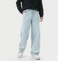 Blue Fade Out Loose Straight Fit Jeans