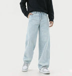 Blue Fade Out Loose Straight Fit Jeans