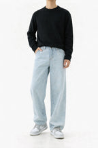 Blue Fade Out Loose Straight Fit Jeans