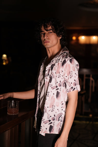 Premium Water Color Splash Print Linen Shirt