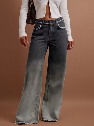 Bare Edge Ombre Wide Leg Jeans