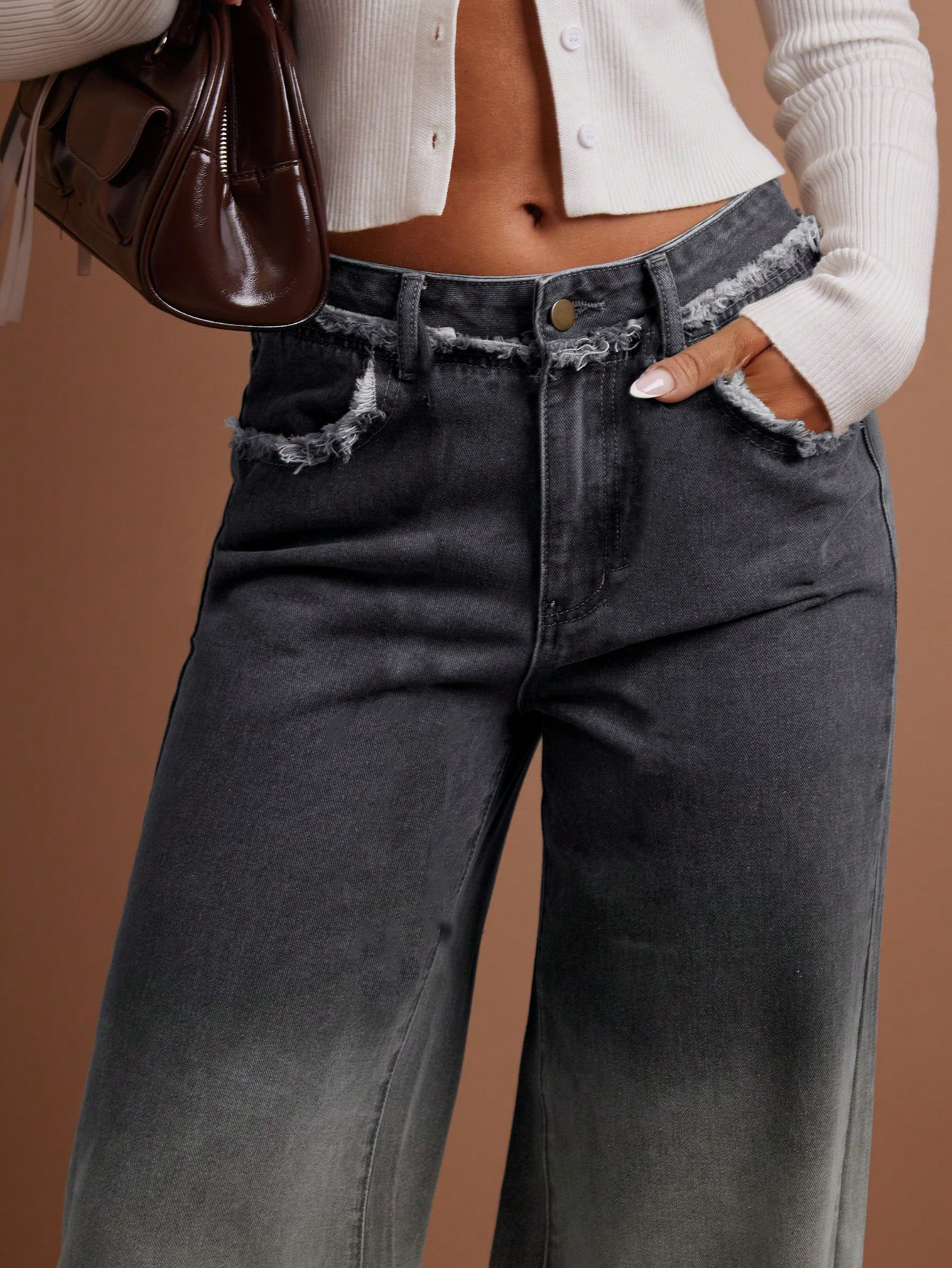 Bare Edge Ombre Wide Leg Jeans
