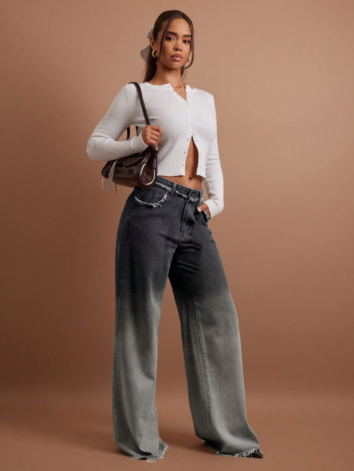 Bare Edge Ombre Wide Leg Jeans